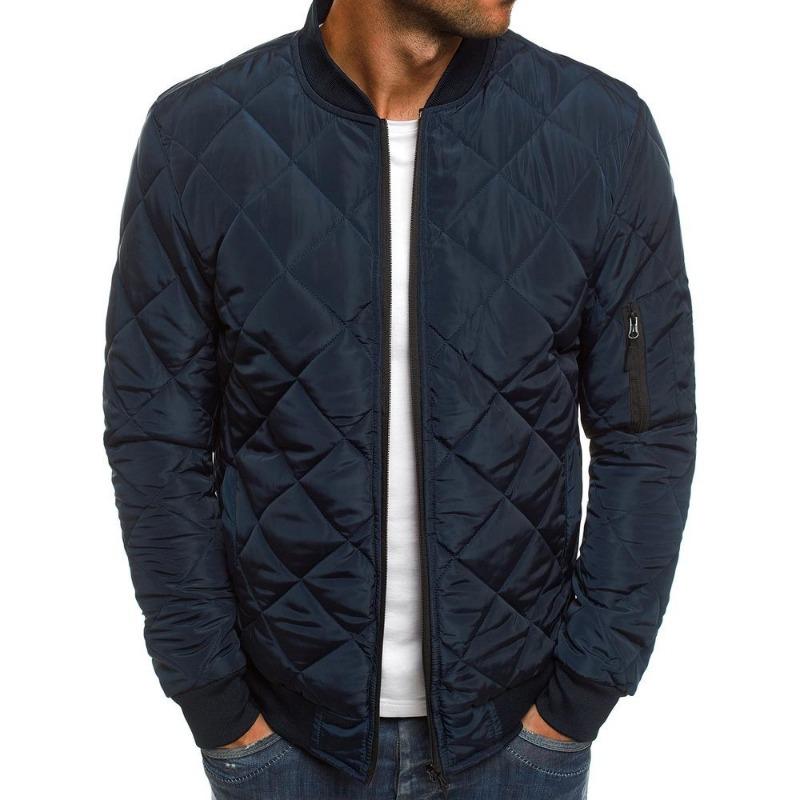 Men’s Short Quilted Stand Collar Cotton Jacket