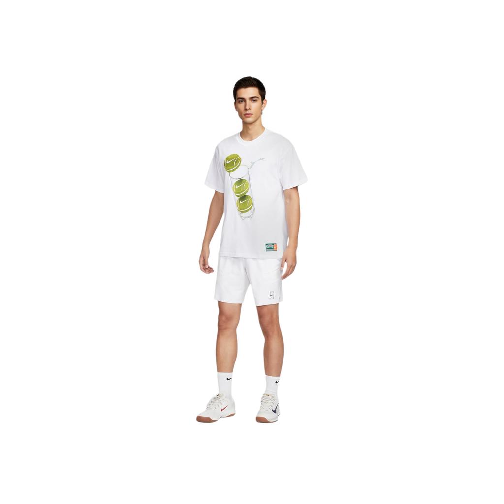 Nike Pantaloncini da Tennis Uomo Court Advantage Dri-Fit Asciugatura Rapida Bianchi Neri FZ9323-100