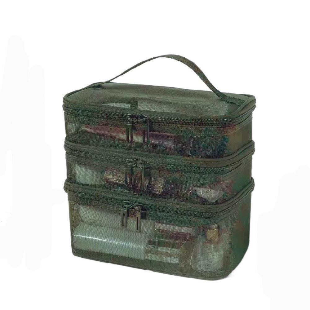 Transparent Mesh Travel Cosmetic Bag Large Capacity Storage Makeup Organizer Bag 2/3 layer Toiletry Bag Cosmetic Storage
