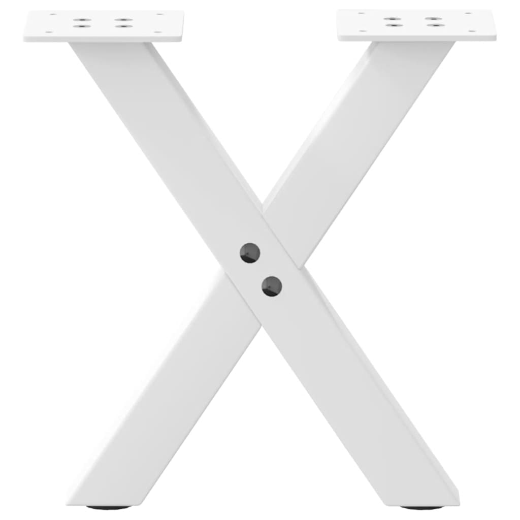 Vidaxl Coffee Table Legs, 2 Pcs, White, 30X(30-31) Cm, Steel
