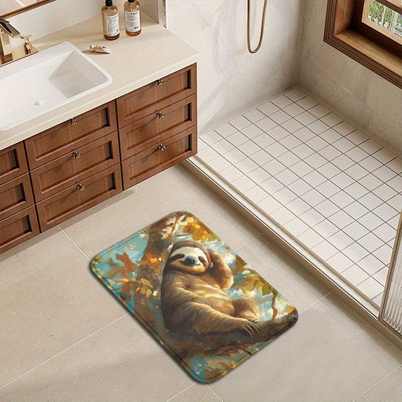 1PC Sloth Pattern Kitchen Rug Non-Slip Door Mats Pop Design Bathroom Rug Bath Mat Carpet for Home Sink Laundry Decor
