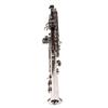 Soprano Bb Saxophone Straight Sax Set with Brass Pipe Body White Keys Woodwind Instrument Silver