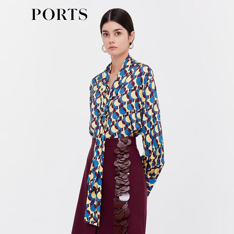 Ports Atlantic Blue Print Long Sleeve Shirt