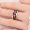 Vintage Ethnic Style Enamel Lotus Flower Koi Adjustable Rings For Women Fashion New Jewelry Gift Party Birthday Anillos