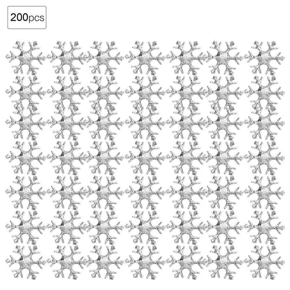 200 Pcs Snowflakes Confetti Non Woven Fabric Christmas Party Decoration Snowflakes(Silver )