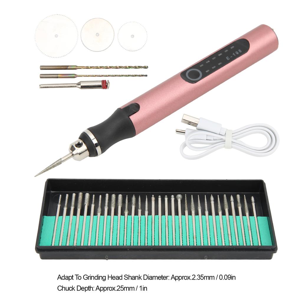 Gravierstift Tragbar Kabelloses Laden 3 Geschwindigkeiten Bohren Schneiden Schleifen Beschriftung Metall Ätzstift Werkzeug