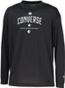 Converse Gold Series Printed Basketball Long Sleeve Shirt, Moisture-Wicking, Quick-Drying, Unisex, Black, Size L (CBG252354L)