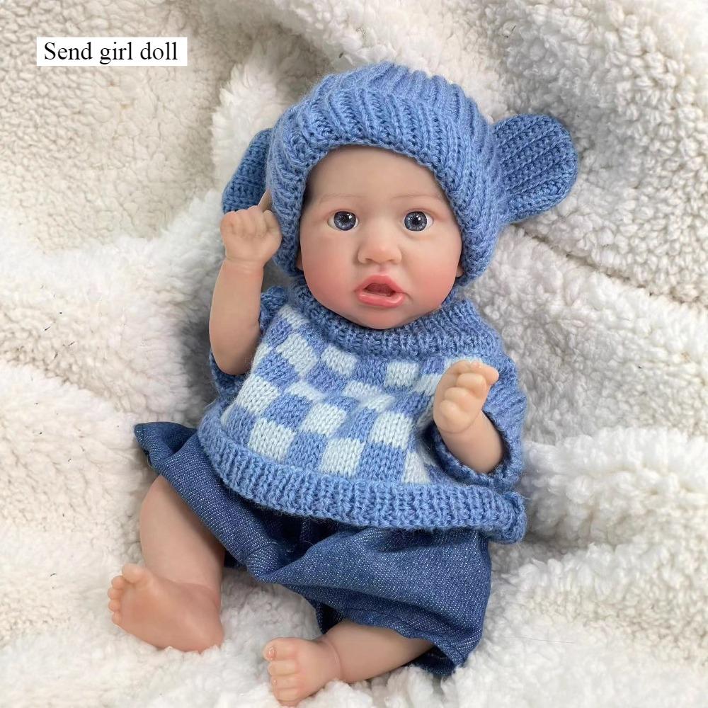 Real Looking 30cm Reborn Simulation Doll Saskia Soft Full Vinyl Body Newborn Baies Doll Can Bath Grin Smiling Alive Baby Dolls for Kids Christmas Gift