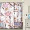 1/4Pcs Halloween Decoration Pink Cute Ghost Pattern Shower Curtain Bathroom Decor Halloween Decoration Indoor Showr Curtain