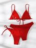 Women's Hot-Selling Three-Piece European & American Lace-Up Bikini Set