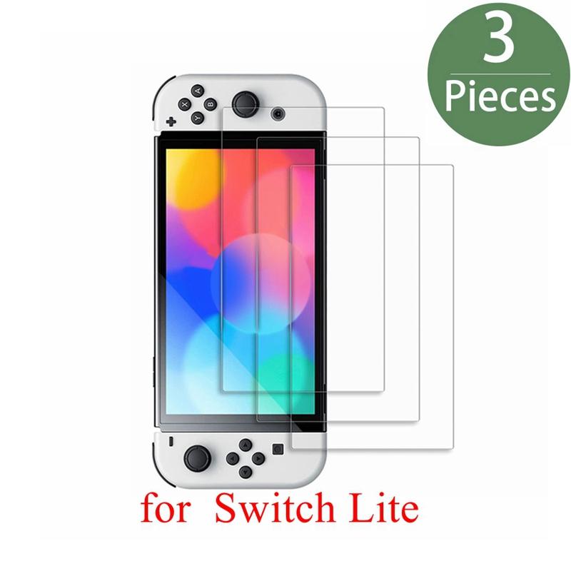 

3PCS Tempered Glass for Nintendo Switch OLED 3 Pieces Screen Protector Film for Nintendo Switch 2 Switch Lite Protective Glas For Switch Lite прозрачный