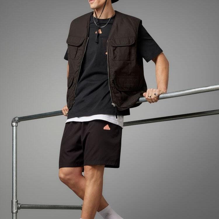 Adidas Solid Color Logo Print Crew Neck Pullover Casual Short Sleeve T-Shirt Men Tops Black IP3734