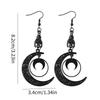 Punk Dark Stitching Crescent Moon Cool Fashion High-end All-match Earrings
