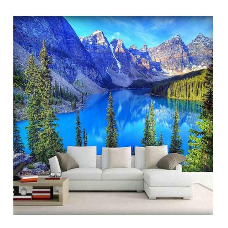 

Mural For Living Room Garden Snowy Forest Lake Wallpaper European Art Mural Home Decor 200 cm(W) x 140 cm(H)