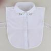 Mote Damer Falsk Krage for Kvinner Chiffon Falsk Krage Rhinestone Lappel Avtakbar Knapp Halvskjorte Bluse Topp