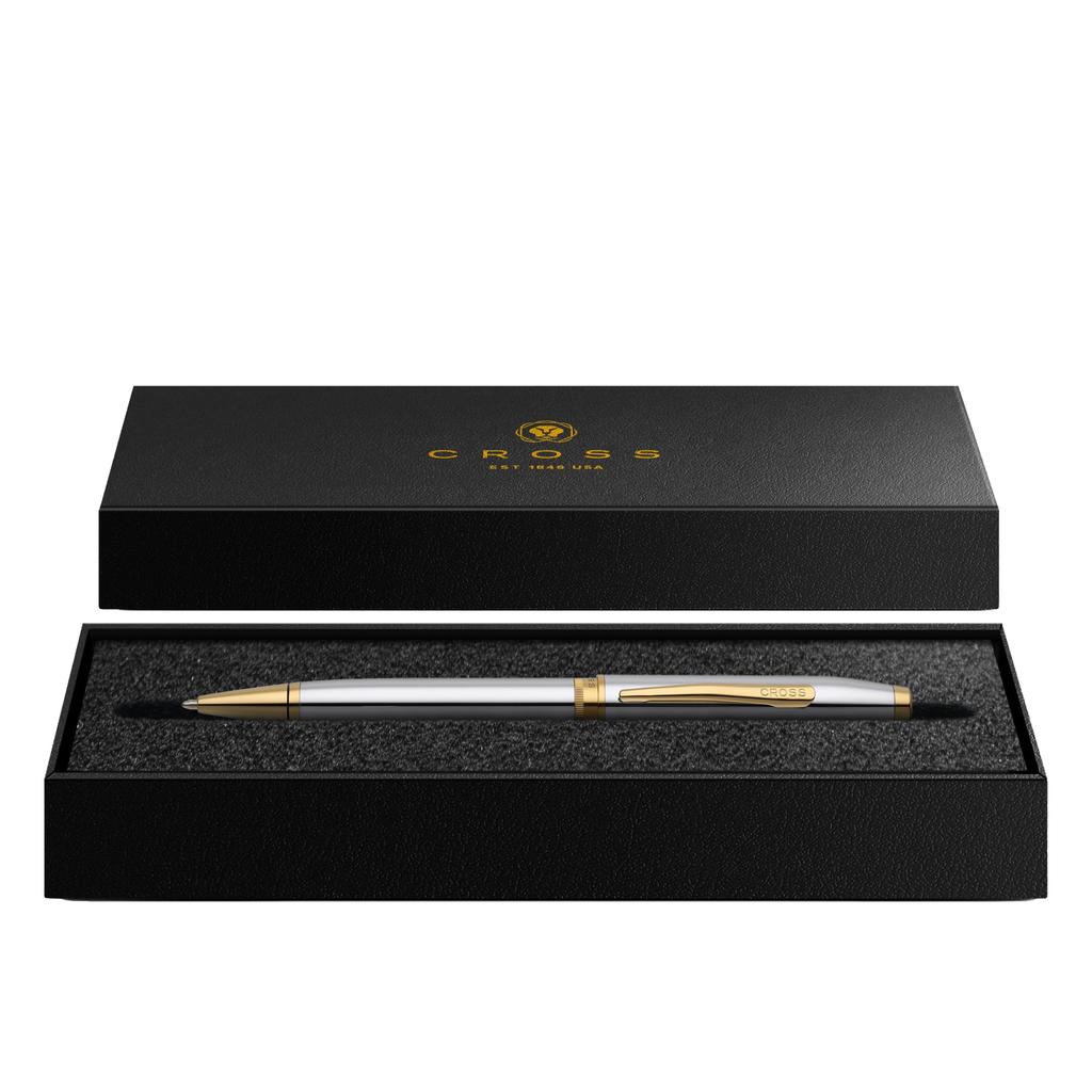 CROSS Foundry Polished Chrome PVD Gold Gold Appointment Ballpoint Pen Appointment Ballpoint Pen