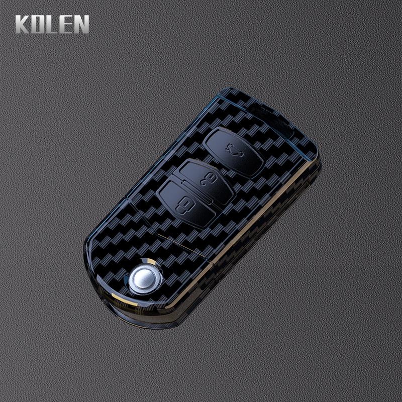 Kohlefaser-Optik Auto Schlüsselhülle Abdeckung Fob Für Mazda 2 3 5 6 8 Cx7 Cx-7 Cx5 Cx-5 Cx9 Cx-9 Mx5 Mx-5 M6 Rx8 Rx-8 2 3 4 Tasten Tasche