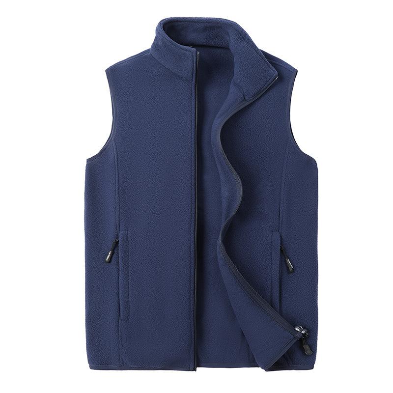 Gilet da Uomo Autunno e Inverno in Lana d'Agnello Caldo Imbottito Collo Alto Taglia Grande Casual Versatile Giacca di Tendenza Spalle