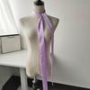 Women Long Narrow Scarf 190x4.5cm Polka Dot Satin Ribbon Headband Choker Multi Functional Accessory for Bags
