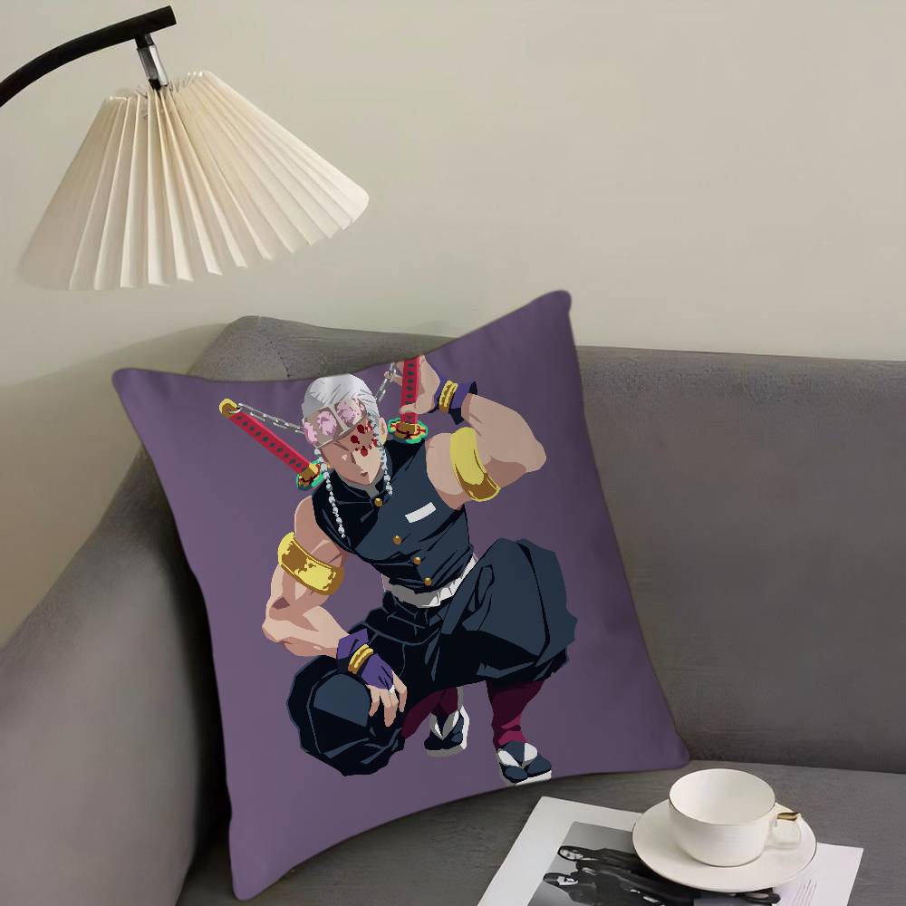 

T-Tengen Uzui Cartoon Animation Cushion Cover Pillow Cover Decor Pillowcase Printed Cushion Case For Couch 16x16Inch