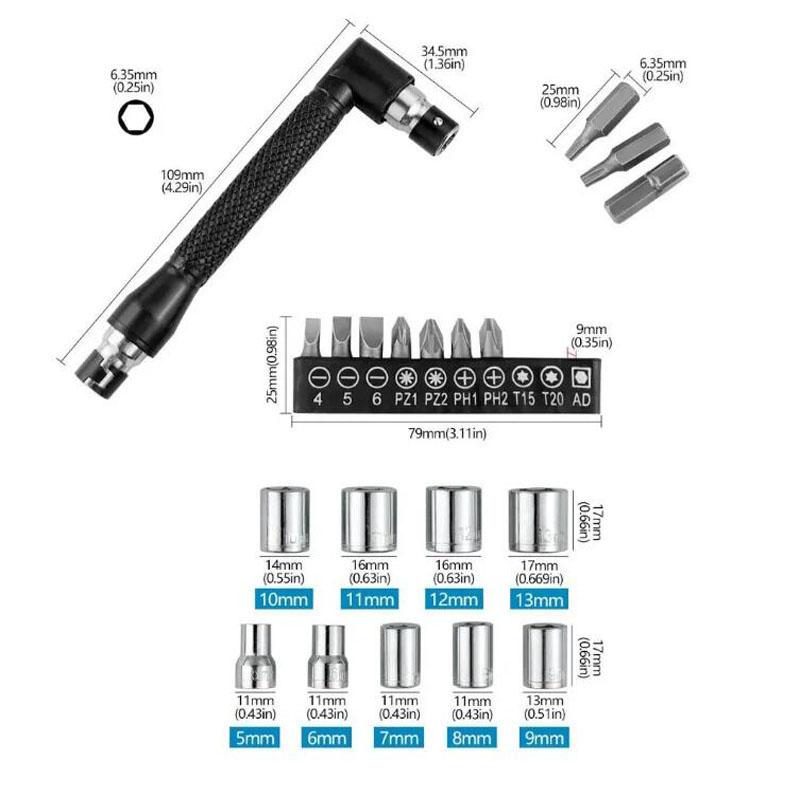 Durable Double-ended Socket Screwdriver Set L-shaped Wrench Multi-function Socket Tool Portable Alloy Screwdriver Bits Home
