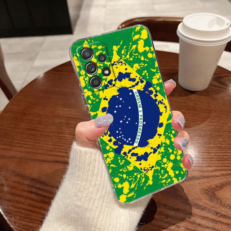 

Brazil Flag Clear Soft Phone Case For Samsung Galaxy A56 A57 A37 A55 A54 A36 A35 A26 A25 A16 A17 A07 A52 A34 A73 A53 A21s Cover Galaxy A14