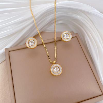 Ring Full Diamond Minimalist Furnace Real Gold Necklace Female Collarbone Chain Accessories