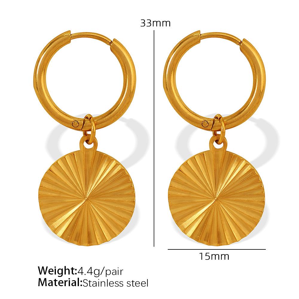 Round Heart Butterfly Necklace Gold Plated Stainless Steel Pendant Necklace Necklace