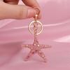 Yousheng Keychain Pendant Rhinestones Inlaid Starfish Design Key Chain with Lobster Clasp Bag Charm Backpack Accessory