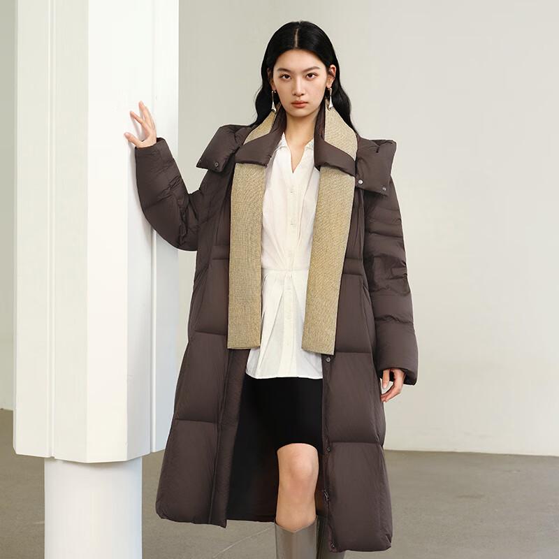 Aolilai Chen Duling Women's Detachable Hooded Long Down Jacket