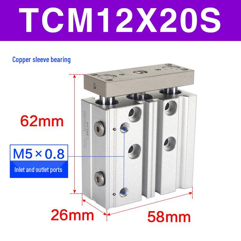 Airtac TCM Three-Rod Pneumatic Multi-Axis Cylinder (Sizes 12-63)*10/30/40/50