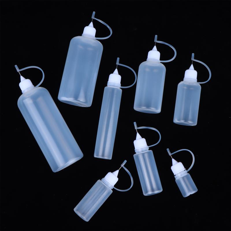 PE Squeezable Needle Tip Dropper Bottles 2Pcs Refillable Applicators for Glue Paint Ink Liquid Dispensing