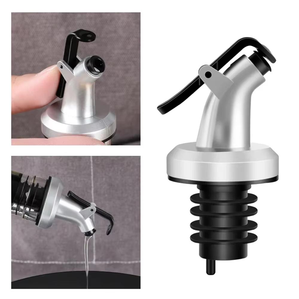 3pcs Oil Bottle Stopper Controllable Sealing Oil Bottle Nozzle Seasoning Soy Sauce Vinegar Bottles Mouth Stoppers No Oil Leakage