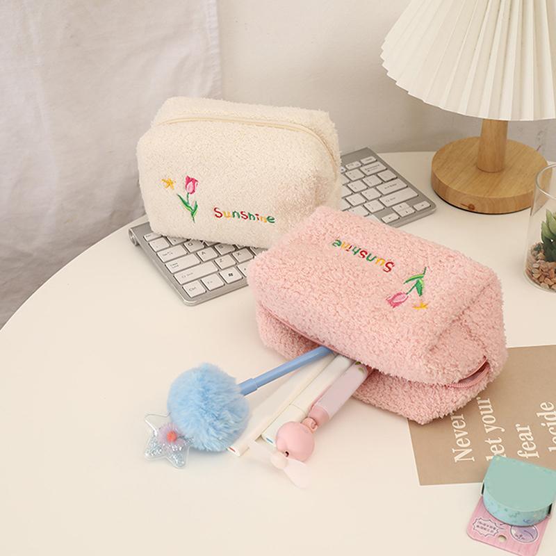 New Plush Storage Bag, Golden Fragrance Makeup Bag, Large Capacity, High-end Toiletries, Portable Travel Japanese Makeup Bag