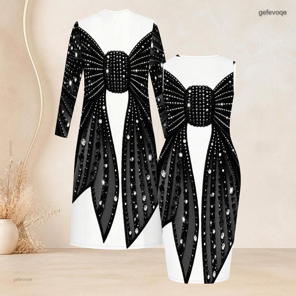 Women Plus Size Two Piece Dress Set Long Sleeve Open Front Cardigan Sleeveless Printed Bodycon Dress