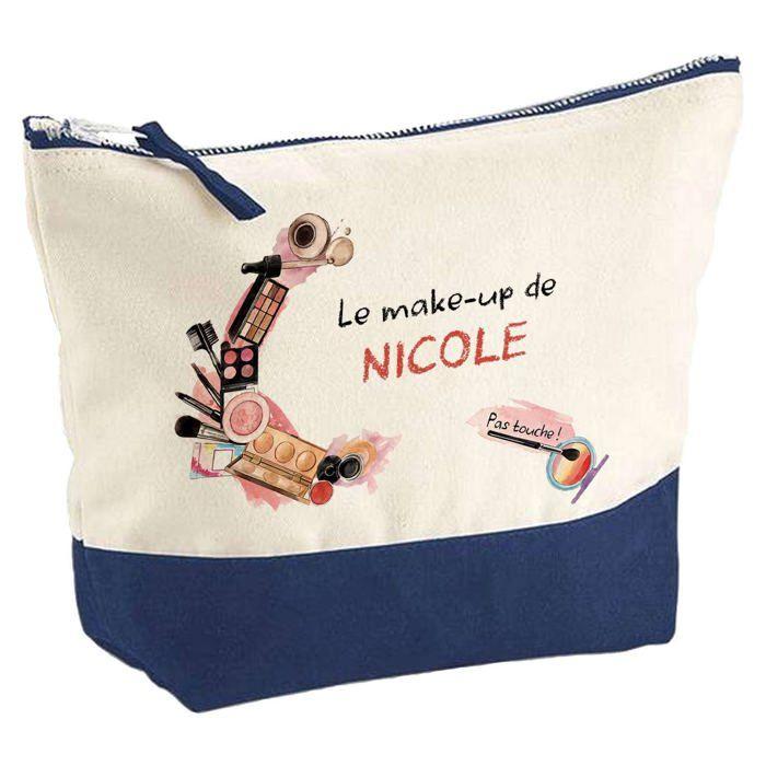 Trousse de maquillage - PLANETEE - Nicole Mon make-up - Grand format - Coton - Impression HD (Fabriquée en France)
