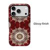 Opulent Red Gold Mandala Pattern Art Graphic Film Aesthetic Protective Shockproof Bumper Phone Case For iPhone 13 14 15 16 17 Pro Max Plus