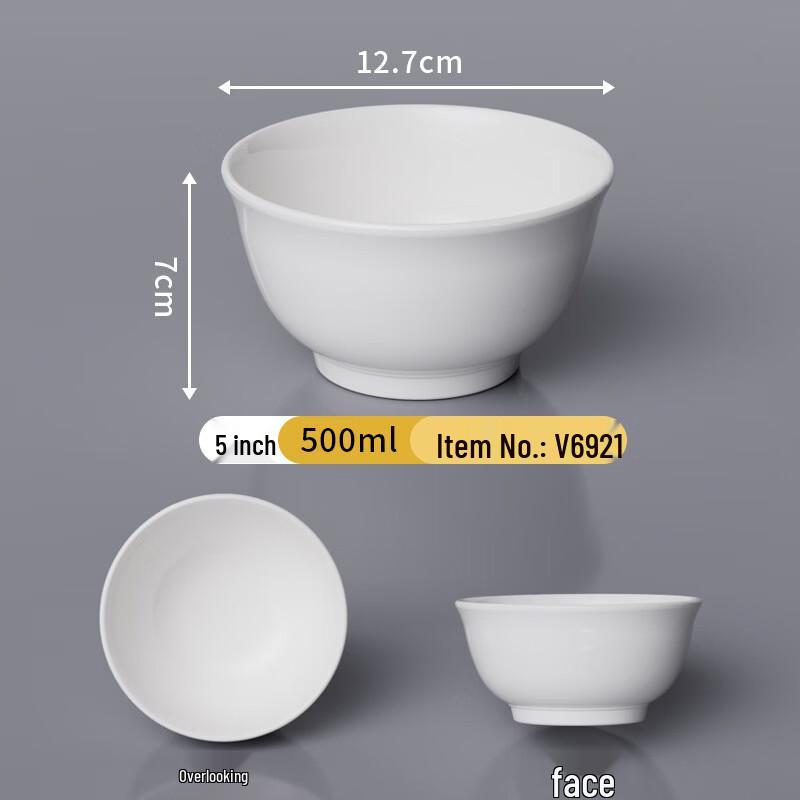 Hill White Melamine Rice Bowl Set