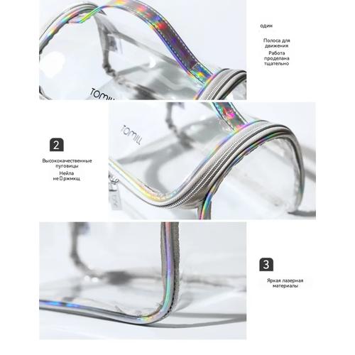 Transparent Travel Makeup Bag Design Large Capacity Cosmetic Organizer Toiletry Pouch for Women with Portable Skincare Storage