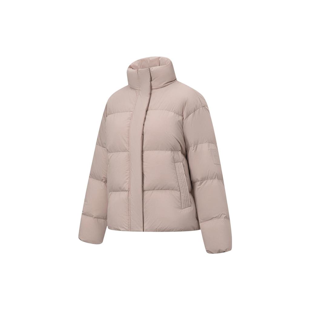 Lining Hot Pot Down Jacket Solid Color Stand Collar Loose Short Women Outerwear First-Love-Pink AYMT298-4