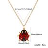 304 Stainless Steel Red Ladybug Animal Pendant Charm Necklace 18K Gold Plated Chain For Women Insect Natural Pastoral Gift