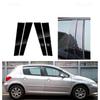 4PCS Door Window Column BC Trim Sticker Cover Pillar Post Fit For Peugeot 307 Hatchback/Sedan 2004-2013 Glossy Black Carbon