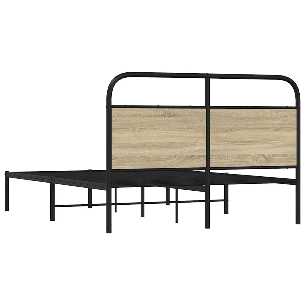 Bed Frame without Mattress 140 x 190 cm Sonoma Oak Wood Based Panel