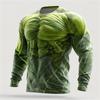 T-shirt Homme Créatif Imprimé Texture Musculaire Séchage Rapide Col Rond Manches Longues Pull Décontracté Homme à Manches Longues