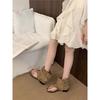 Soft leather herringbone toe sandals women's summer new soft flat-soled cool boots loose sleeve warehouse tube short boots