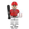 TP1068 Giocatore di Baseball Mattoncini Figura, Atleta Sportivo Mini Giocattolo Decorazione Scrivania 10 Pezzi