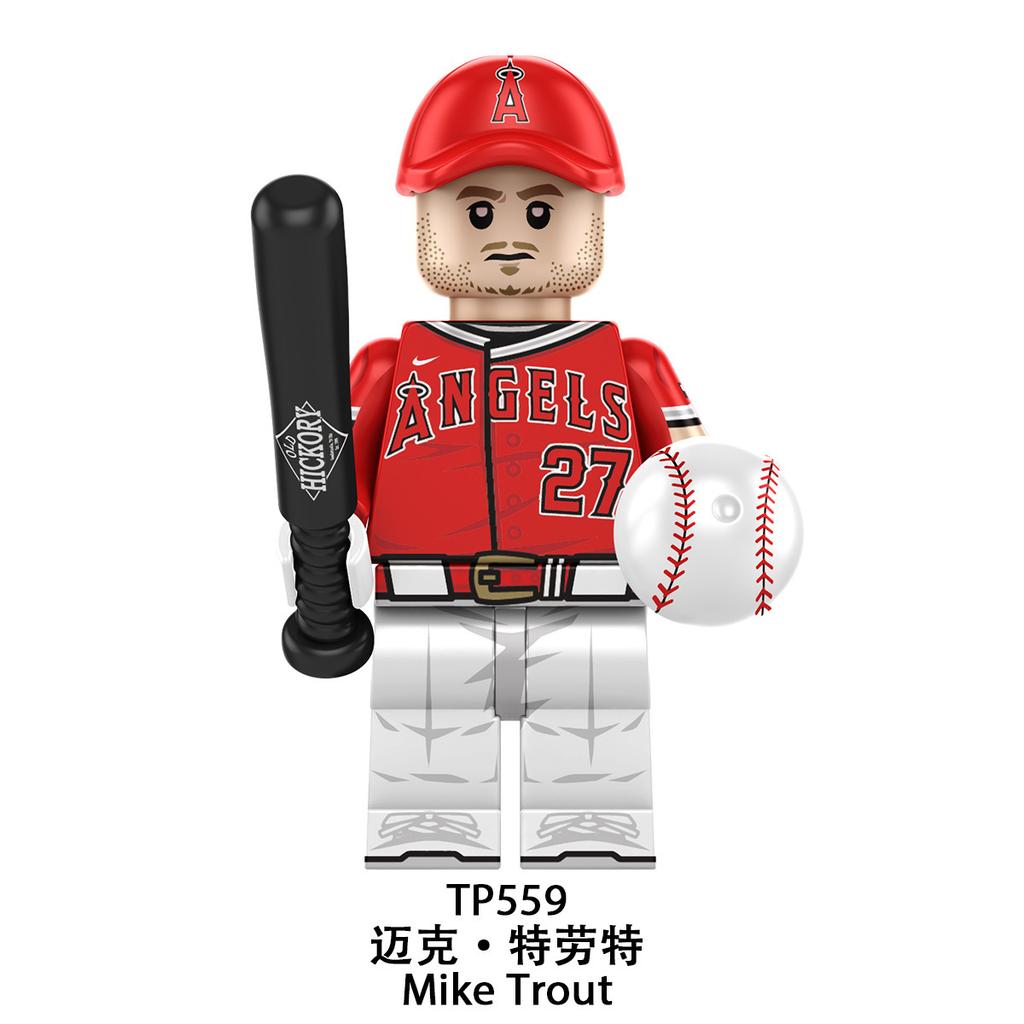 TP1068 Giocatore di Baseball Mattoncini Figura, Atleta Sportivo Mini Giocattolo Decorazione Scrivania 10 Pezzi