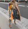 2025 European American Style Women Long Woolen Coat Autumn Winter Printed Fashion