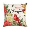 Home Decor Pillow Cover Christmas Holiday Linen Print Living Room Sofa Cushion Cover Bedroom Pillow Cover