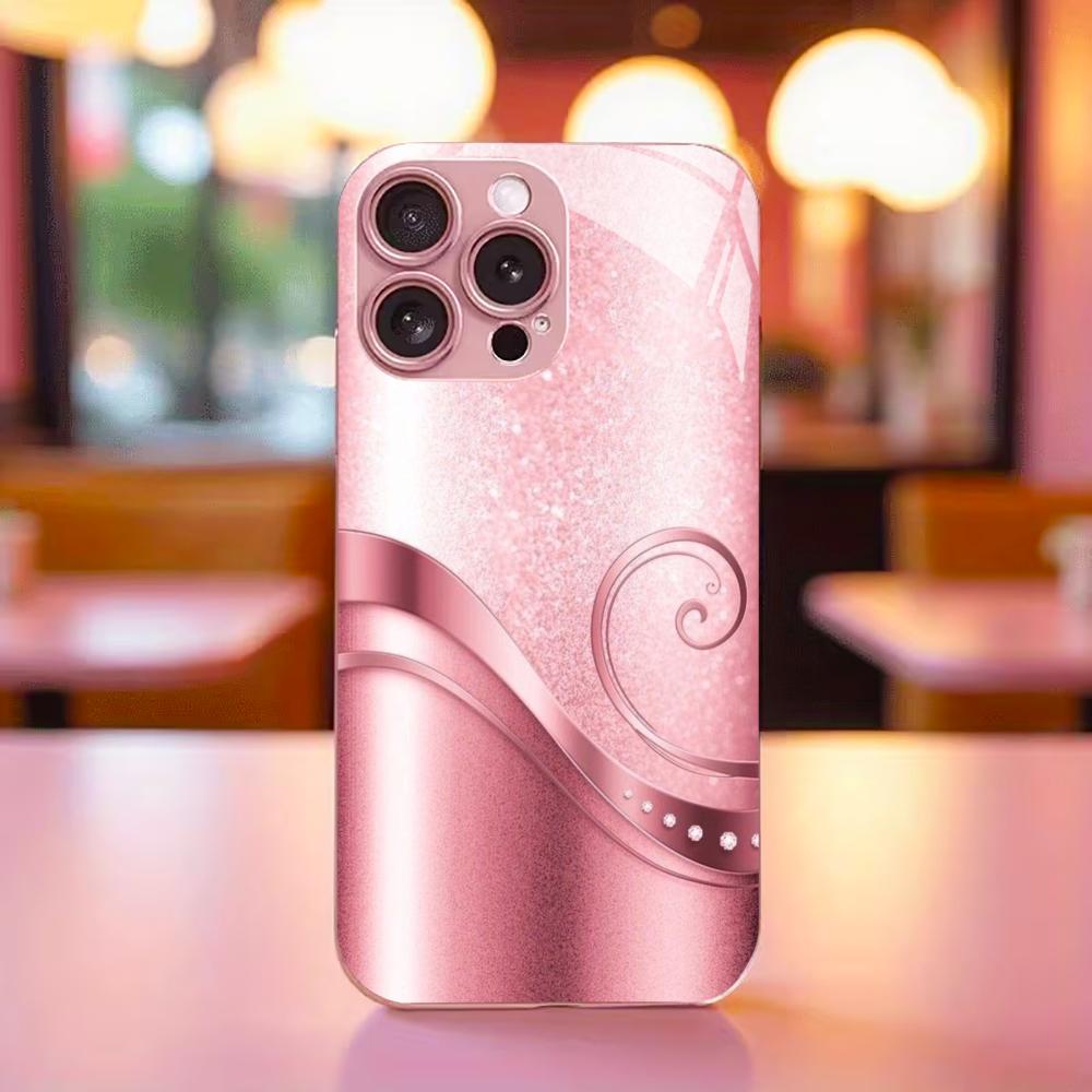 Stil Exquisite neue Heiß verkaufende Schutzhülle Handyhülle Metallische Farbe Glas HandyHülle für iPhone 17 16 15 14 13pm Pro Plus